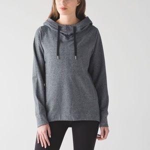 Lululemon Split Pullover Sz 4 In Heathered Speckled Black / Black